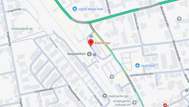 Karte über Bahnhofsplatz Rheine